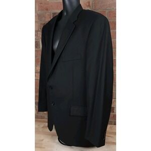 Peter Millar Mens 100% Wool 2 Button Blazer Jacket Black 46R